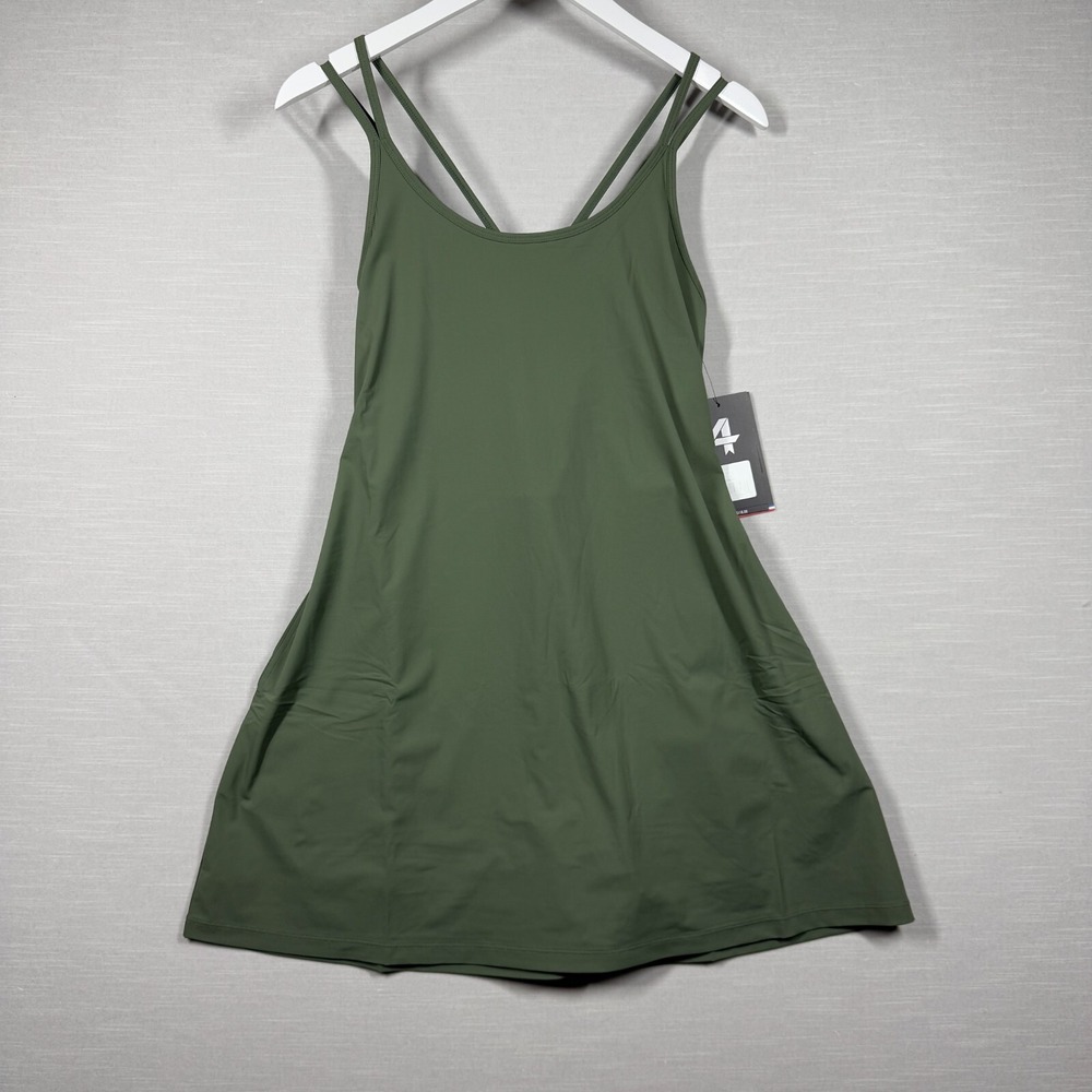 Fourlaps Dress Womens Medium Green Vitality Shorts Pockets Stretch Tennis Sports